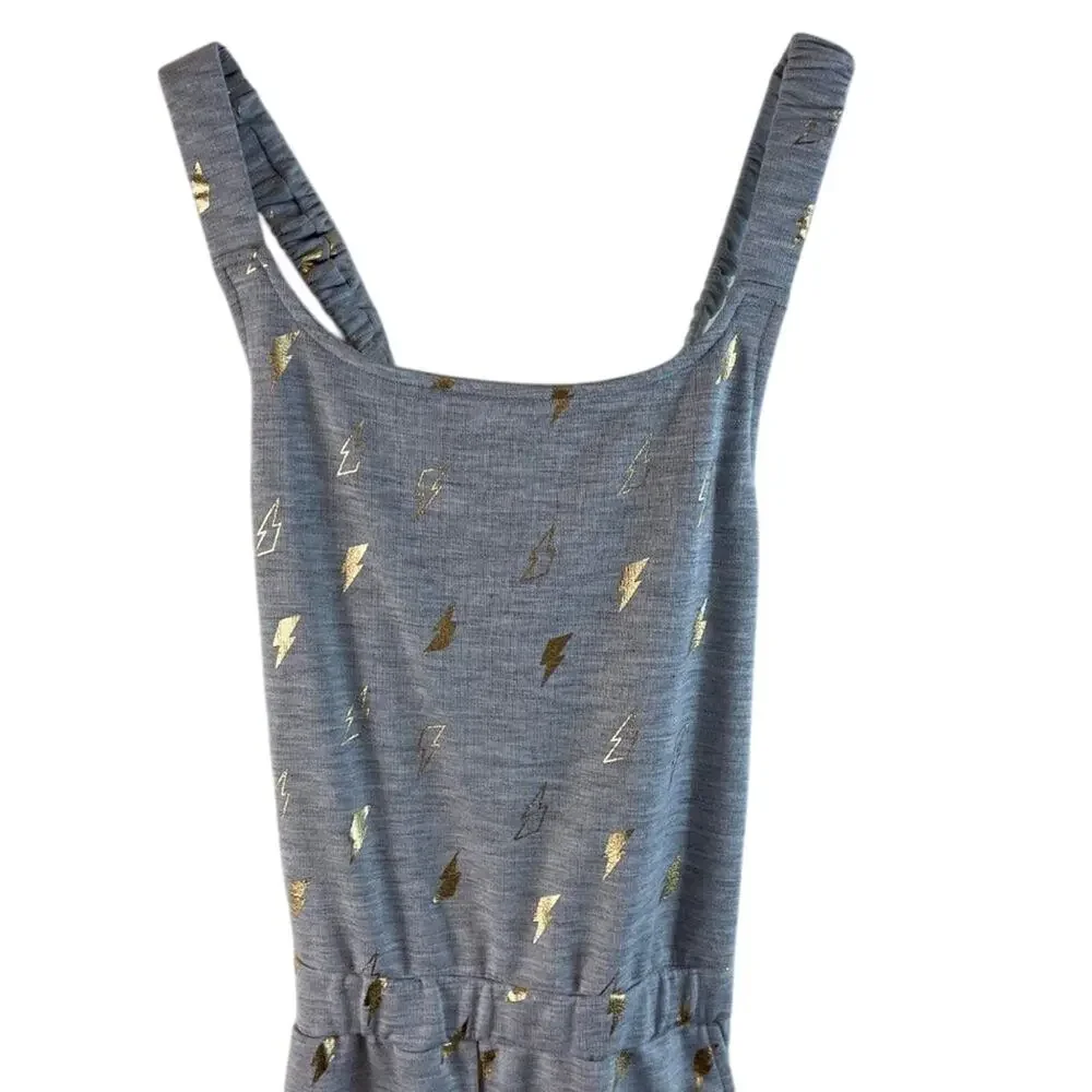 Dream Life Sleepwear Gray Jumpsuit With Lightning Bolts Big Girls Size Large